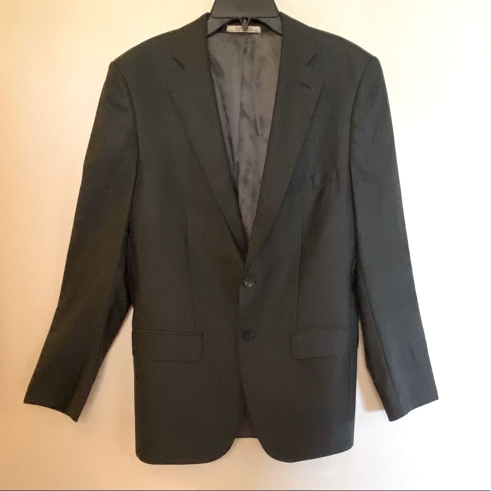 Zara Man - 100% Wool Charcoal Dark Gray 2 Button Blazer Suit Jacket (Size: 38R)
